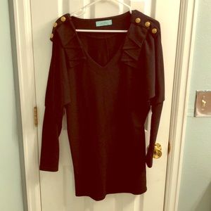 Karlie black dress with sailor buttons